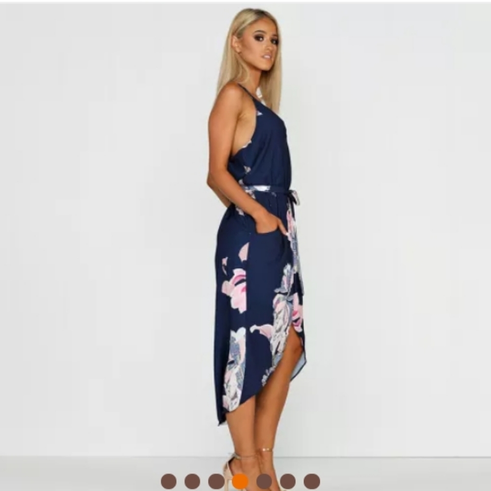 Sexy blue floral dress - Picture 3 of 4